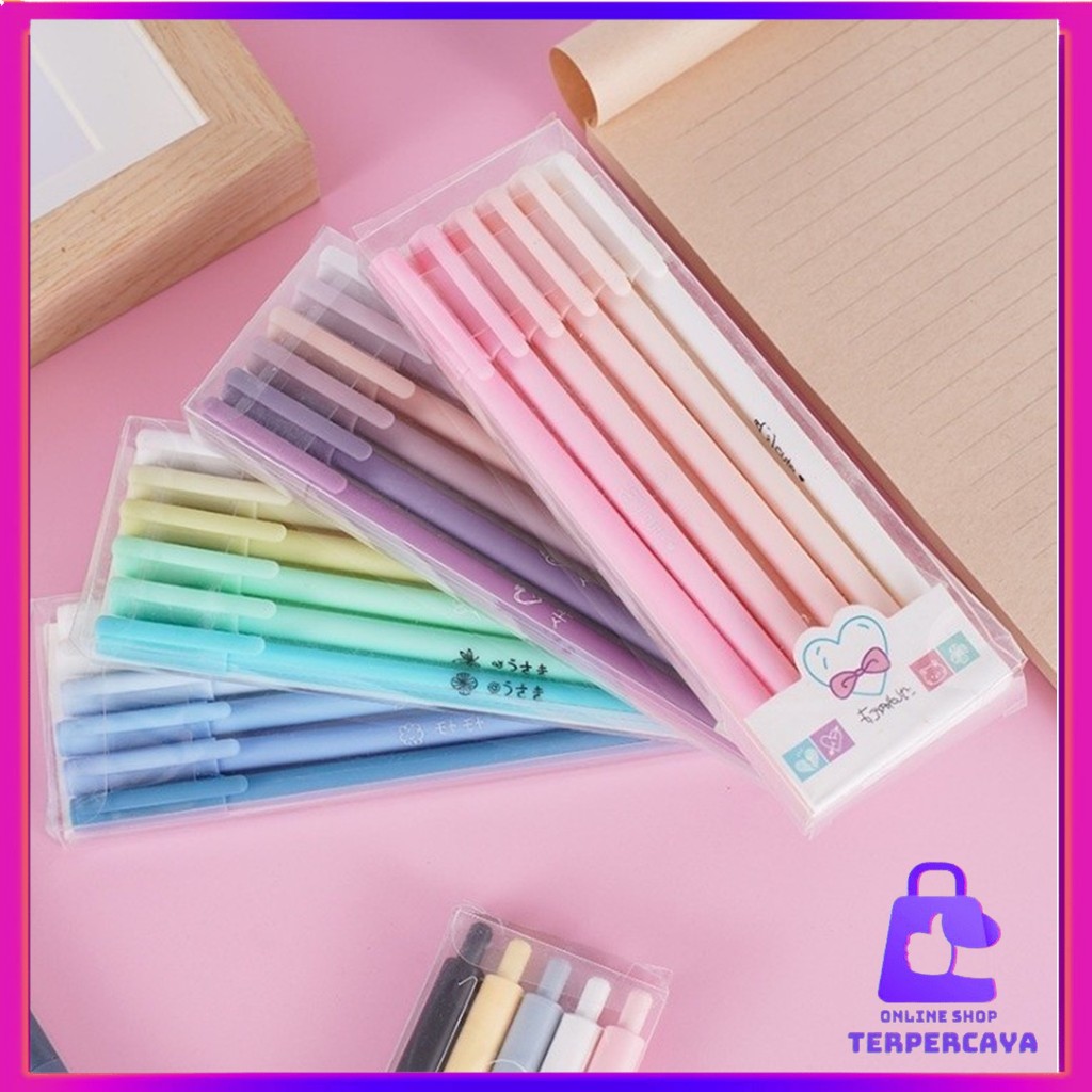 

OST 1 Set 6Pcs Pena Gel 0.5mm Warna Pastel Pen Gel Aesthetic Pulpen Gel 6 IN 1 Warna Gradasi Pena Gel Set Morandi Color Bolpoint Tinta Gel Cair 6 Pcs Journaling Pen Alat Tulis Kantor Sekolah Lucu