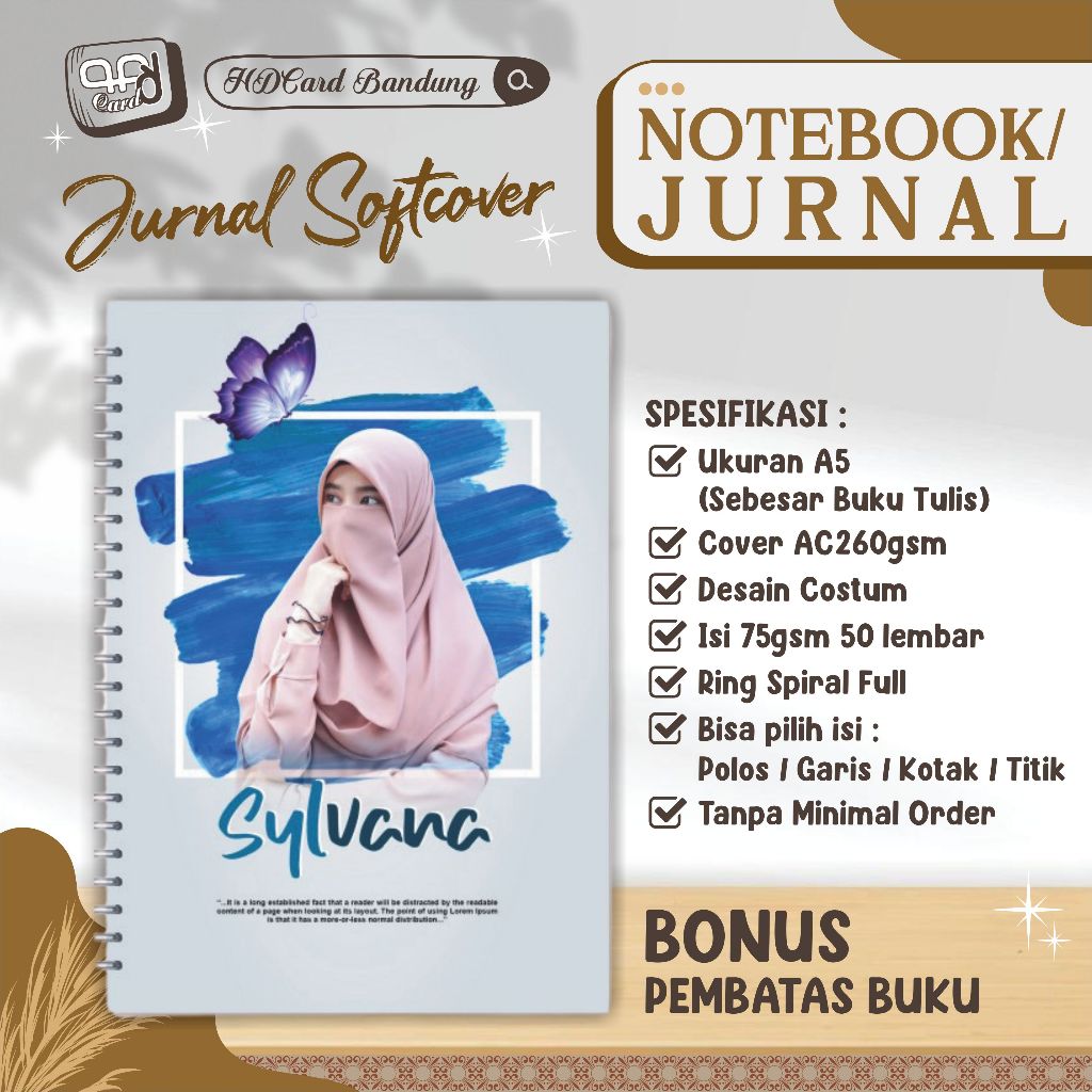 

Notes Notebook / Jurnal Custom Desain Grid / Dotted / Blank/ Line A5 Buku Tulis Costum