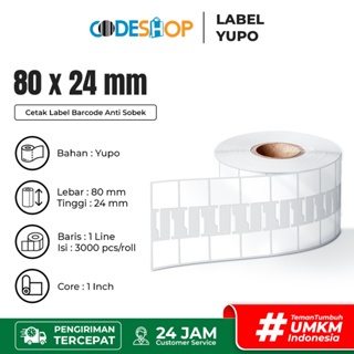 

Label Barcode YUPO Untuk Label Perhiasan Emas /Jewelery 80 x 24 mm isi 3000 pcs
