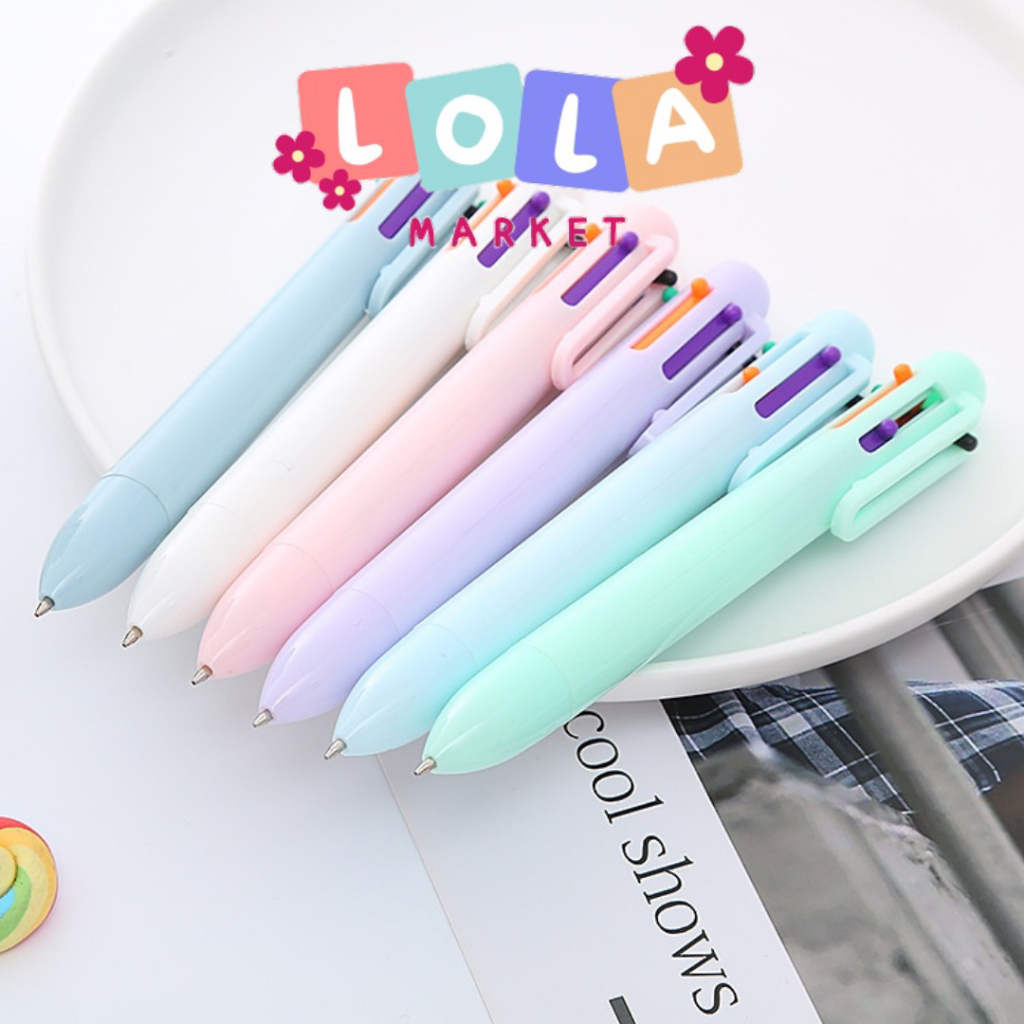 

Pulpen Ballpoint 6 warna - 0,7mm Ujung Bundar Warna Macaron