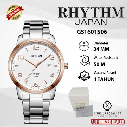Jam Tangan RHYTHM GS-1601S-06 Analog Original Garansi Resmi 1 tahun