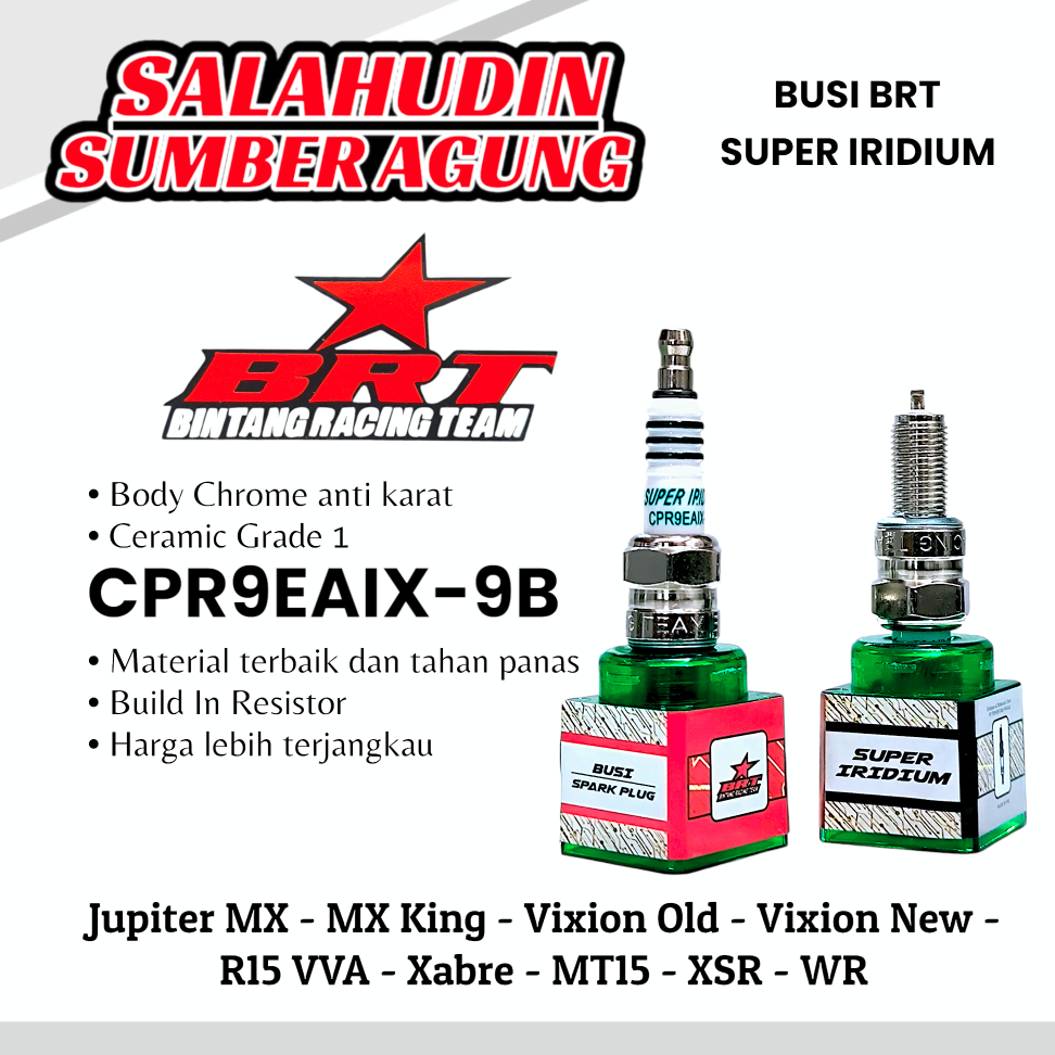 Busi Super Iridium Jupiter Mx Vixion Old New r15 Xabre MT15 MX King Original BRT CPR9EA1X-9B