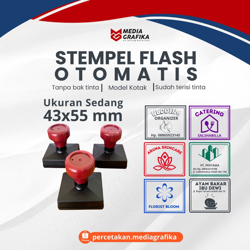 

STEMPEL FLASH CUSTOM || OTOMATIS 43x55mm