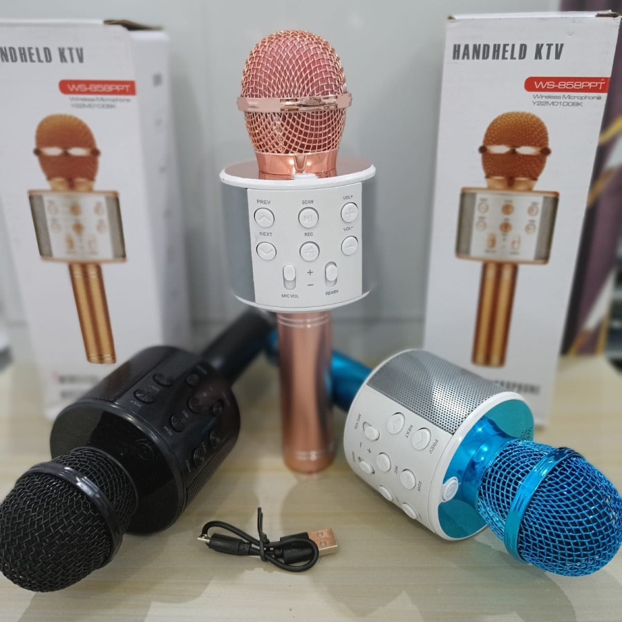 WS858 WS-858 PORTABLE BLUETOOTH WIRELESS MICROPHONE SPEAKER KARAOKE KTV MIC KARAOKE