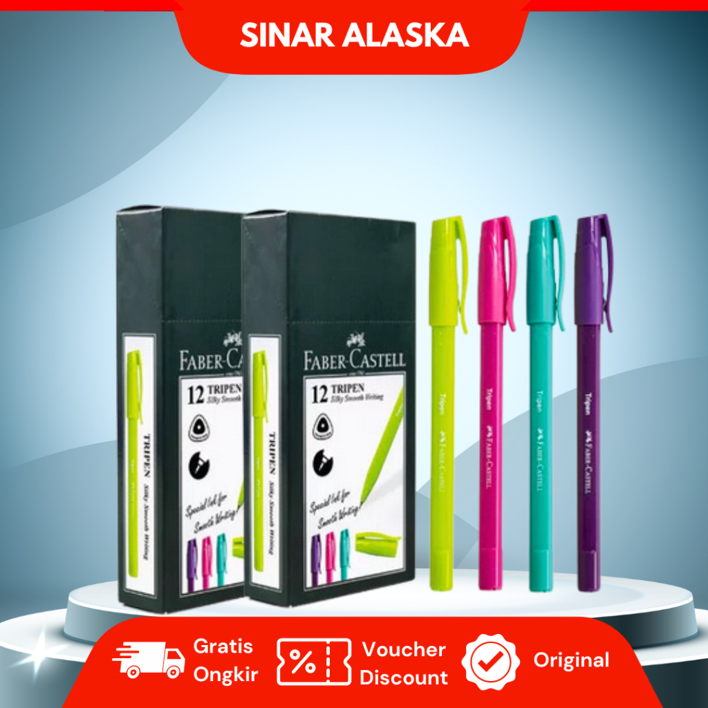 

(12 PCS) Faber Castell Tripen Balpoint 0.7 mm Tinta Hitam