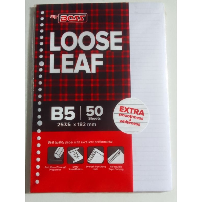 

Big boss loose leaf B5 bergaris isi 50