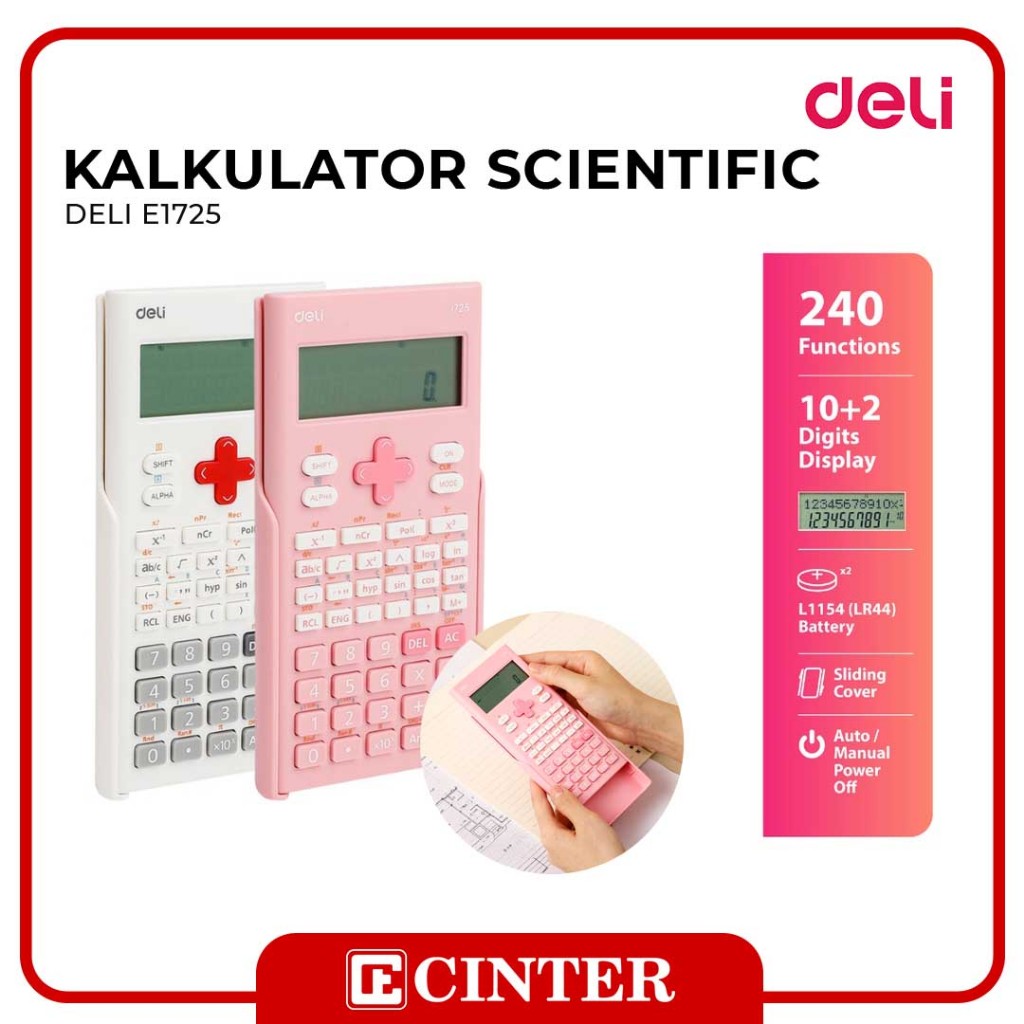 

DELI - KALKULATOR ILMIAH / SCIENTIFIC CALCULATOR E1725 12 DIGIT EDISI ONE PIECE