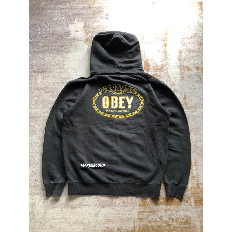 obey zip hoodie