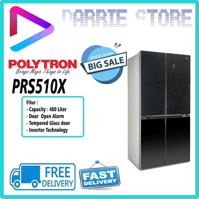 POLYTRON PRS510X KULKAS 4 PINTU FRENCH DOOR MULTI DOOR PRS510