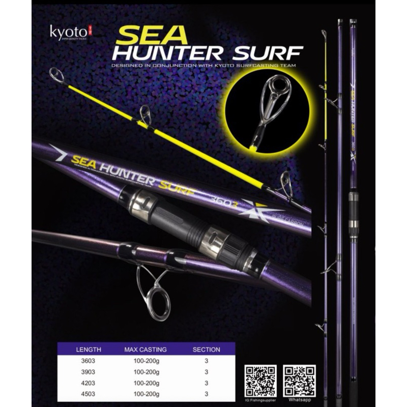 Joran Kyoto Seahunter Surf 390 420 CW 200gr Sambung 3 Murah Kuat