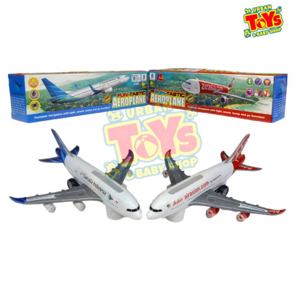 Mainan Anak Funtastic Aeroplane Bump & Go / Mainan Pesawat Menyala