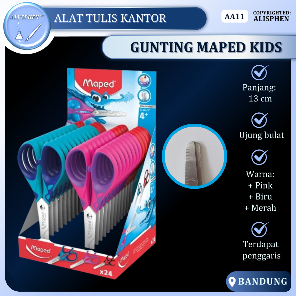

Gunting Maped Essential Soft Rounded | Ujung Bundar | Gunting Anak-Anak