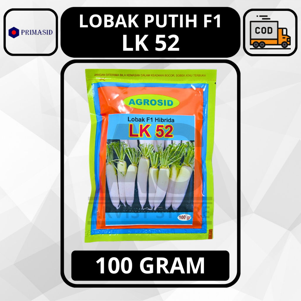Benih Lobak Putih LK 52 100 Gram Agrosid Primasid