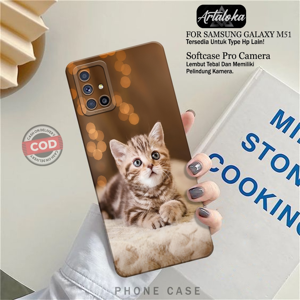Softcase Hp Samsung Galaxy M51 Fashion Case Kucing Case Samsung Galaxy M51 Silikon TPU Pro Camera Ca