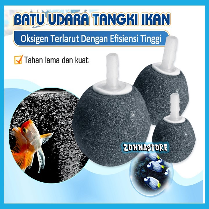 Air stone Bola Bakso Batu Aerasi Bulat Air Stone Gelembung Udara Oksigen Aerator Ikan Aquarium
