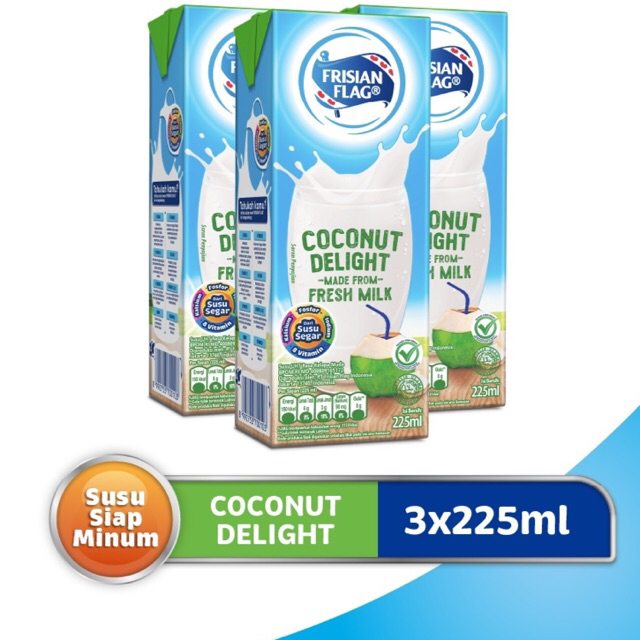 

Frisian Flag Susu UHT Coconut Delight 3 x 225ml ( 3 pcs )