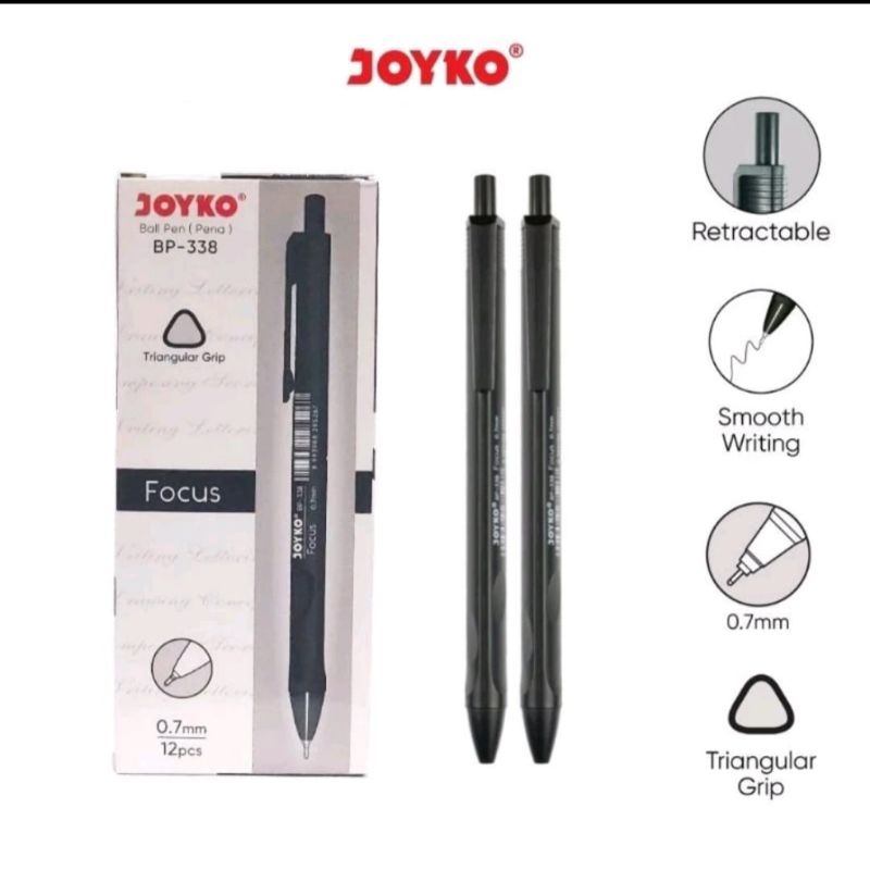 

PULPEN JOYKO BP- 338 VOKUS 0.7 MM ( 1 pak isi 12 PC)/BOLPOINT JOYKO BP-338 / BOLPOINT