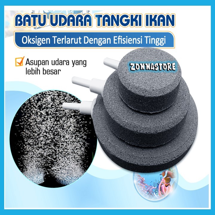 Air Stone Batu Aerasi Aerator Bulat Pipih