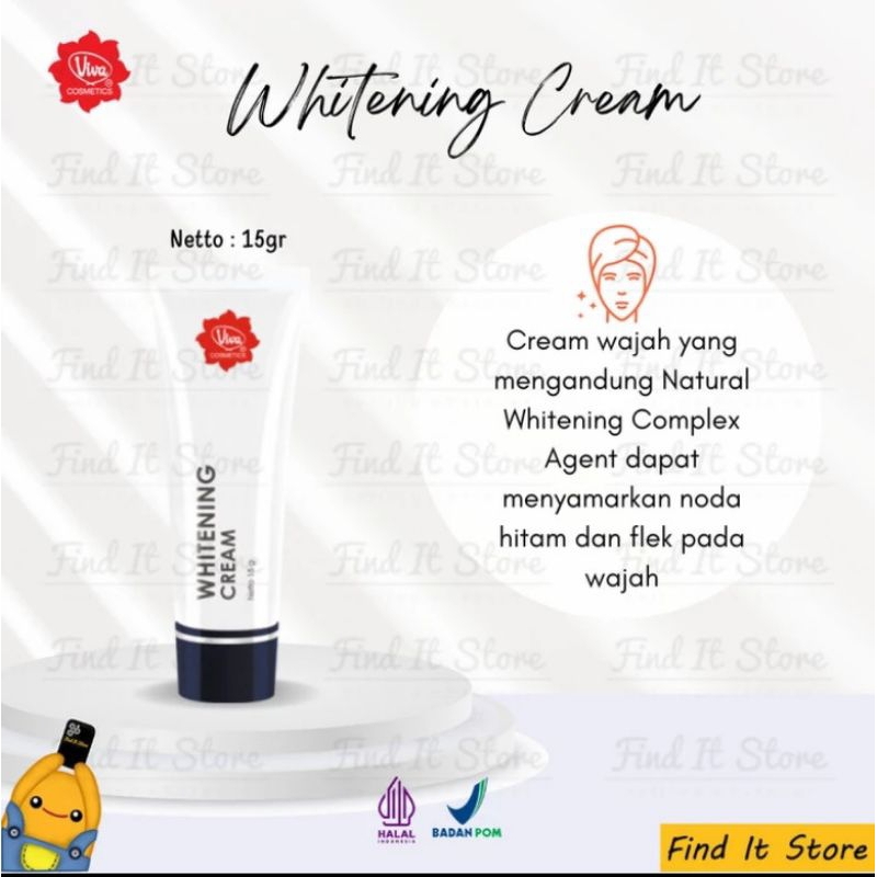 Viva whitening cream | cream pencerah dan pemutih wajah