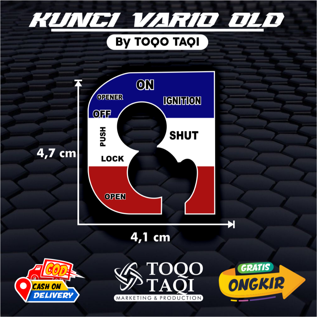 STIKER TIMBUL EMBLEM KUNCI KONTAK VARIO OLD 125 SCOOPY FI 2012-2014