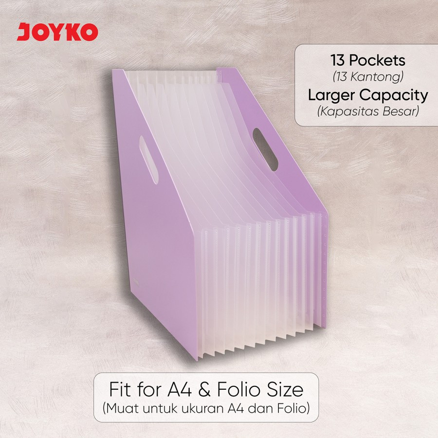 

EXPANDING FILE JOYKO EF-12 | 13 POCKETS | WARNA PASTEL | MAP ORGANIZER
