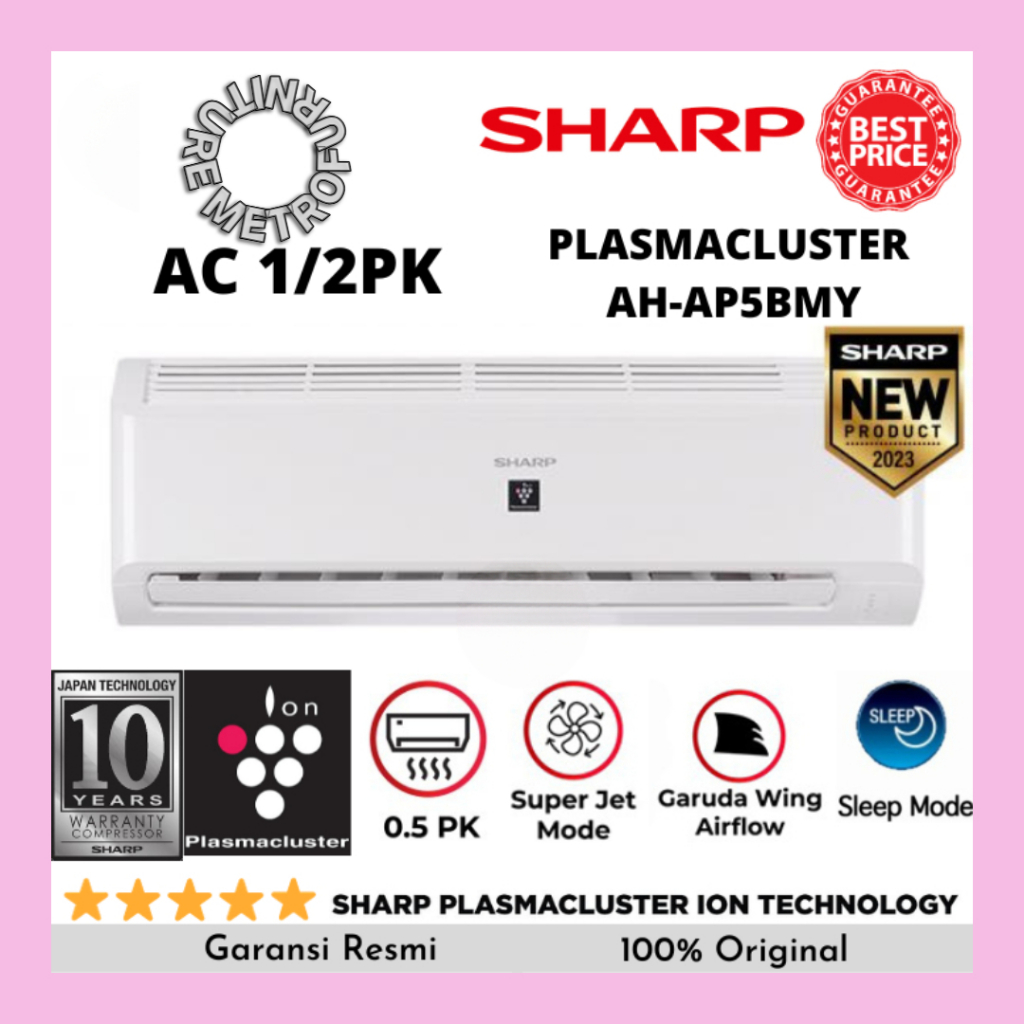 AC SHARP PLASMACLUSTER 1/2 PK SHARP AC PLASMACLUSTER FREE ONGKIR SERANG KOTA