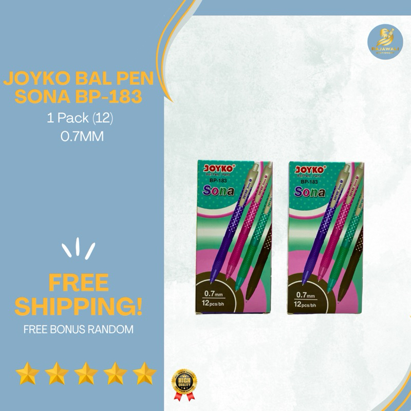 

Joyko Ball Pen Sona (0,7mm) Harga Terjangkau Kualitas Top | 1 Pak (12) (BP-183) Free bonus Random |