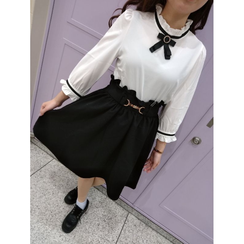 blouse atasan jirai kei abc une face abu abu ungu