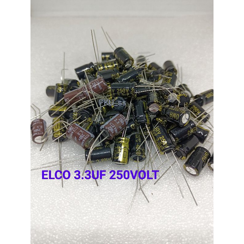 ELCO 3.3UF 250V / ELKO 250V 3.3UF / CAPASITOR 3.3UF 250V