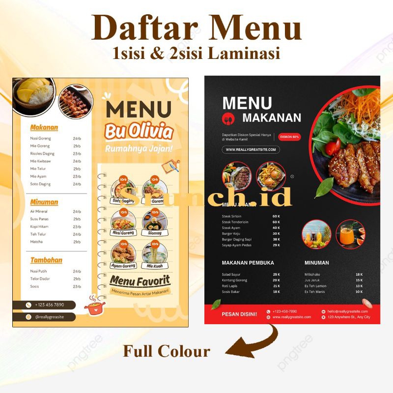 

CETAK DAFTAR MENU MAKANAN MINUMAN CUSTOM FREE DESAIN BISA REQUEST