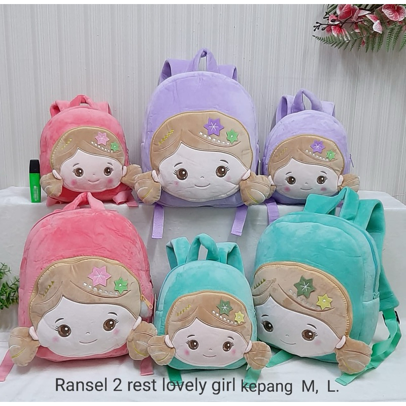 Tas Ransel 2 Rest Lovely Girl Kepang - Tas Ransel Anak Tk Paud
