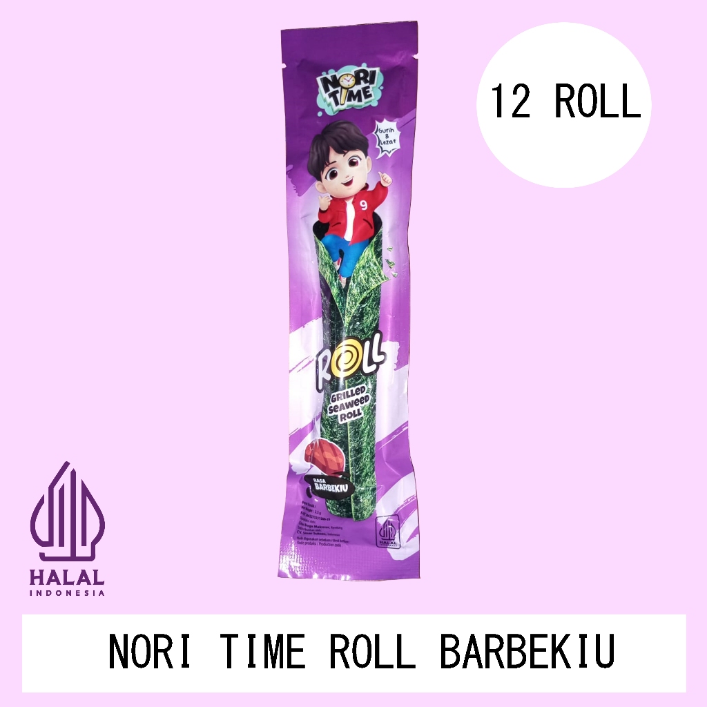 

NORI TIME ROLL RUMPUT LAUT BARBEKIU MAKANAN RINGAN SNACK BOX ISI 12 SACHET FUN CORNER DENGAN PAKING AMAN