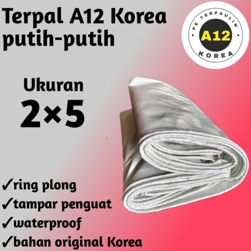 terpal 2×5 type A12 korea putih putih