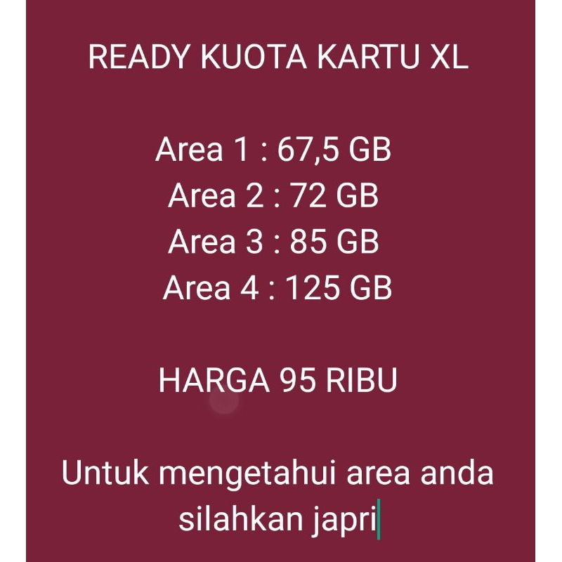 KUOTA XL UP TO 125 GB 
