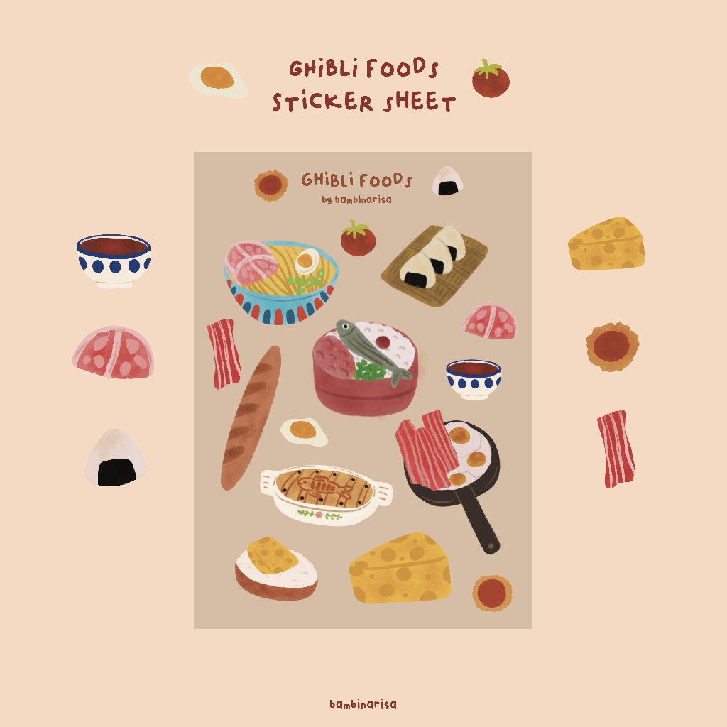 

Ghibli Foods Sticker Sheet