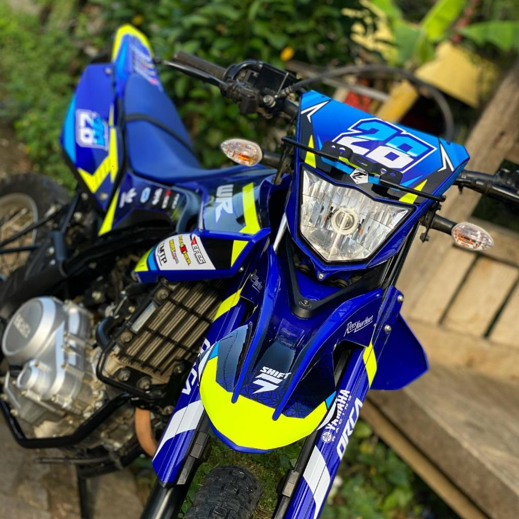 Decal Full Body Yamaha WR 155R – Kombinasi Biru Kuning Stabilo, Ready Stock