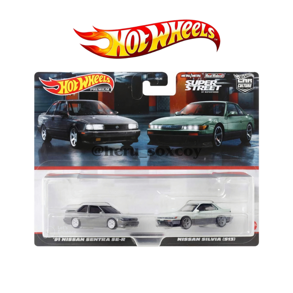 HOTWHEELS HOT WHEELS PREMIUM 2 PACK '91 NISSAN SENTRA SE-R & NISSAN SILVIA (S13)