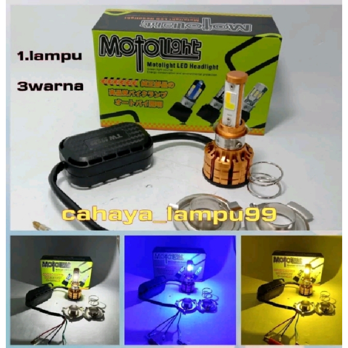 LAMPU LED Z3 H6 H4 H7 BISA 3 WARNA UNTUK SEMUA MOTOR ORIGINAL100 % HJG