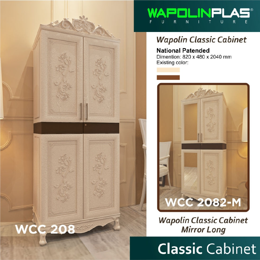 WAPOLIN Lemari Plastik Baju Plastik Minimalis Lemari Pakaian - Lemari Wapolin WCC 208