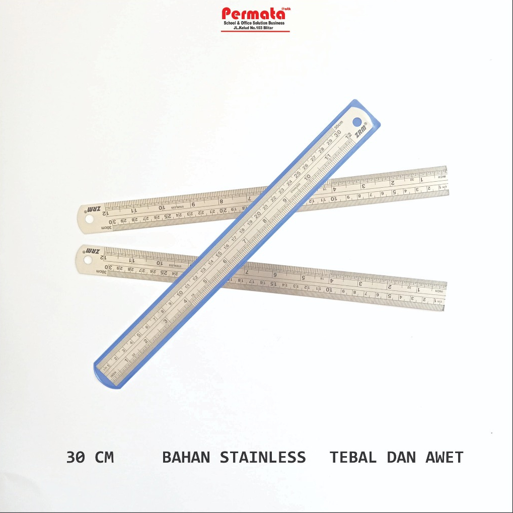 

Penggaris Besi ZRM Stainless Super Tebal 30 CM/Penggaris/Besi/Stainless