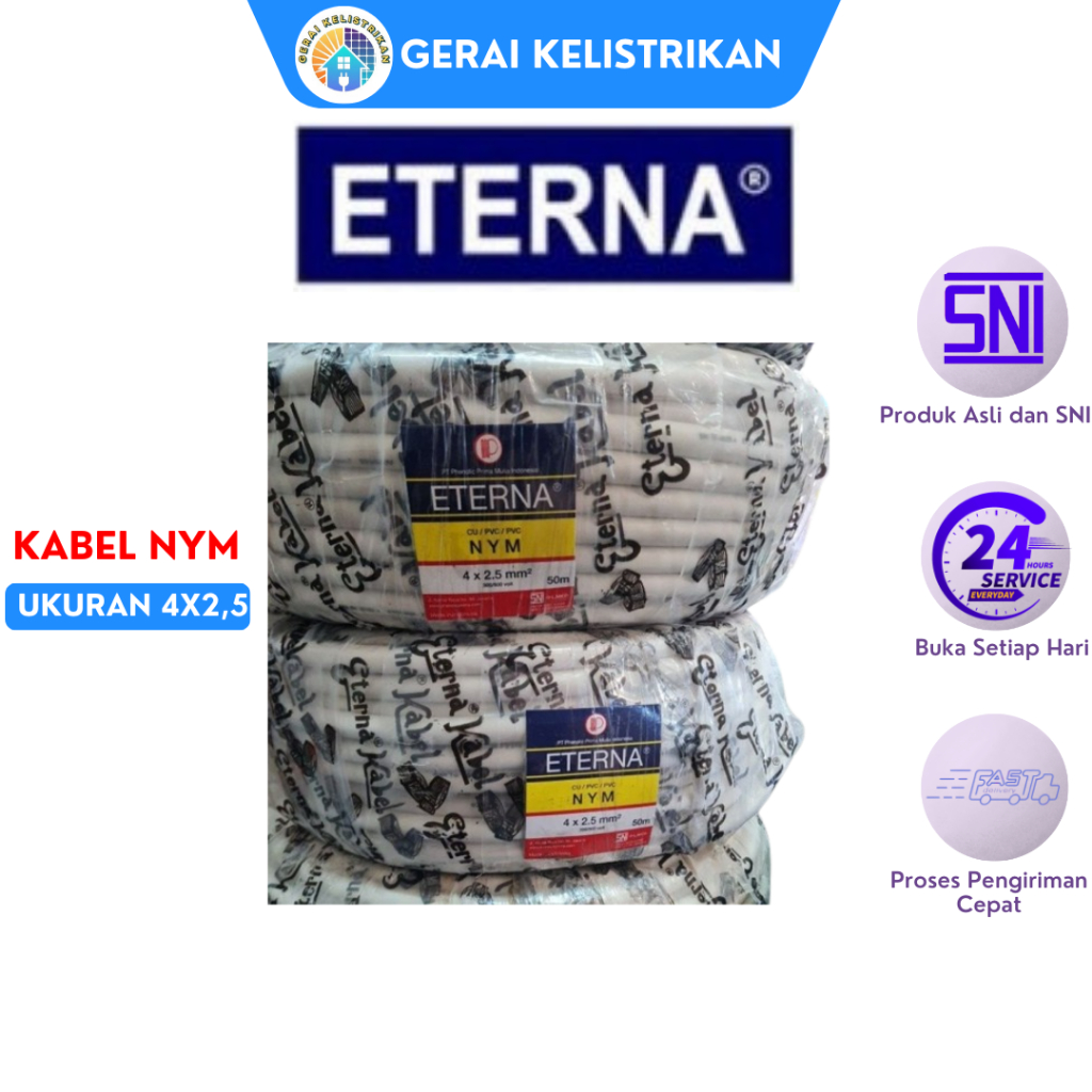 Kabel NYM 4x2,5 ETERNA Kabel LIstrik Kawat Tembaga