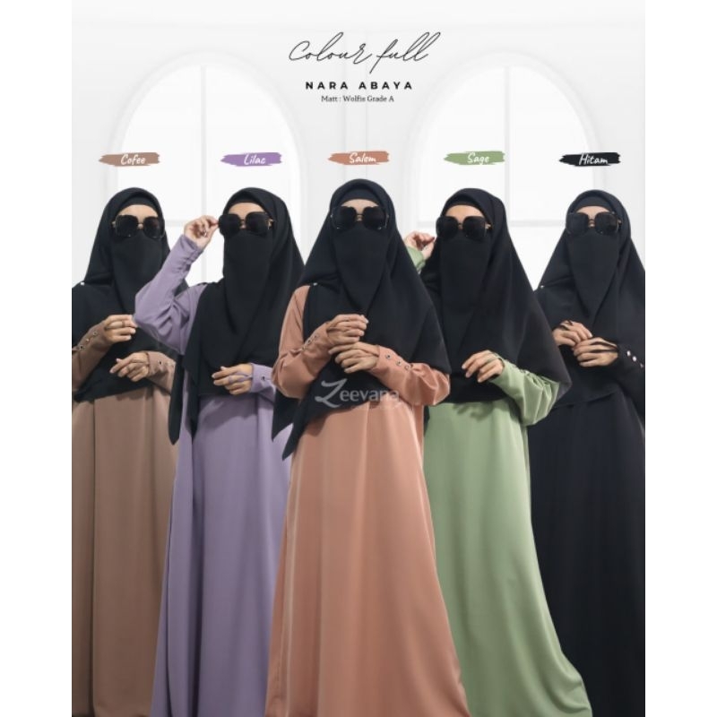 NARA ABAYA BAHAN WOLFIS GRADE A BUSUI FRENDLY TANGAN RESLETING