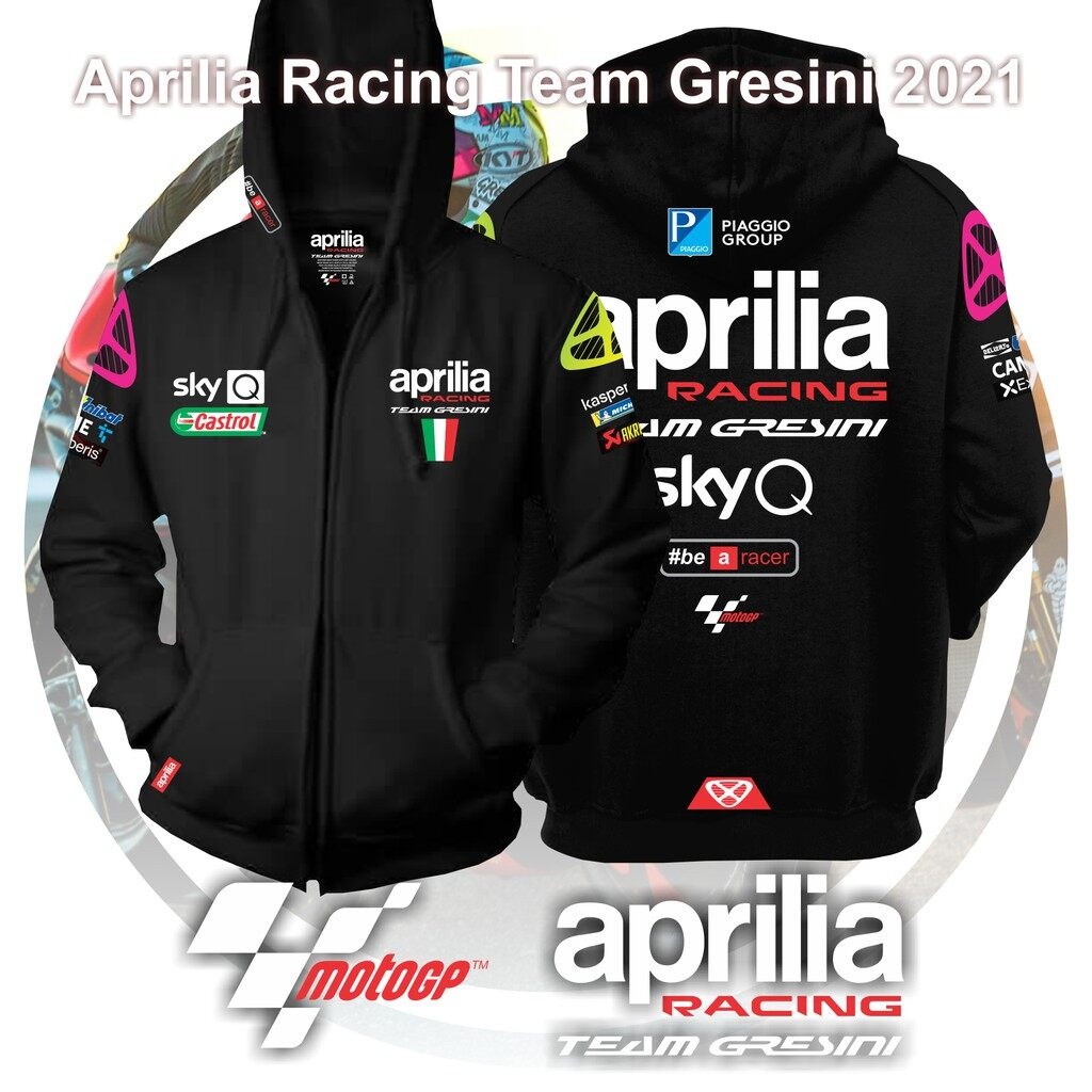 PROMO.JAKET HOODIE ZIPPER LOGO MIX / Hoodie ApriliaRacing Team Gresini2021 MotoGPSuper Premium / LOG