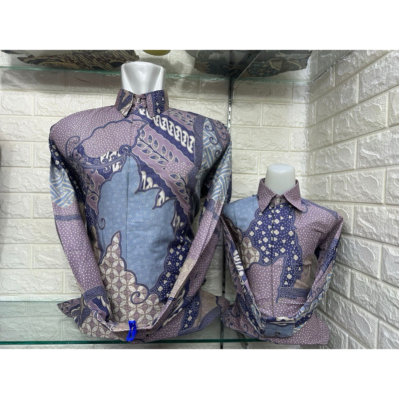 ✅BATIK COUPLEAN AYAH DAN ANAK // BATIK WARNA LILAC UNGU UNGU DASTI PINK // BATIK ANAK // Batik Dasti