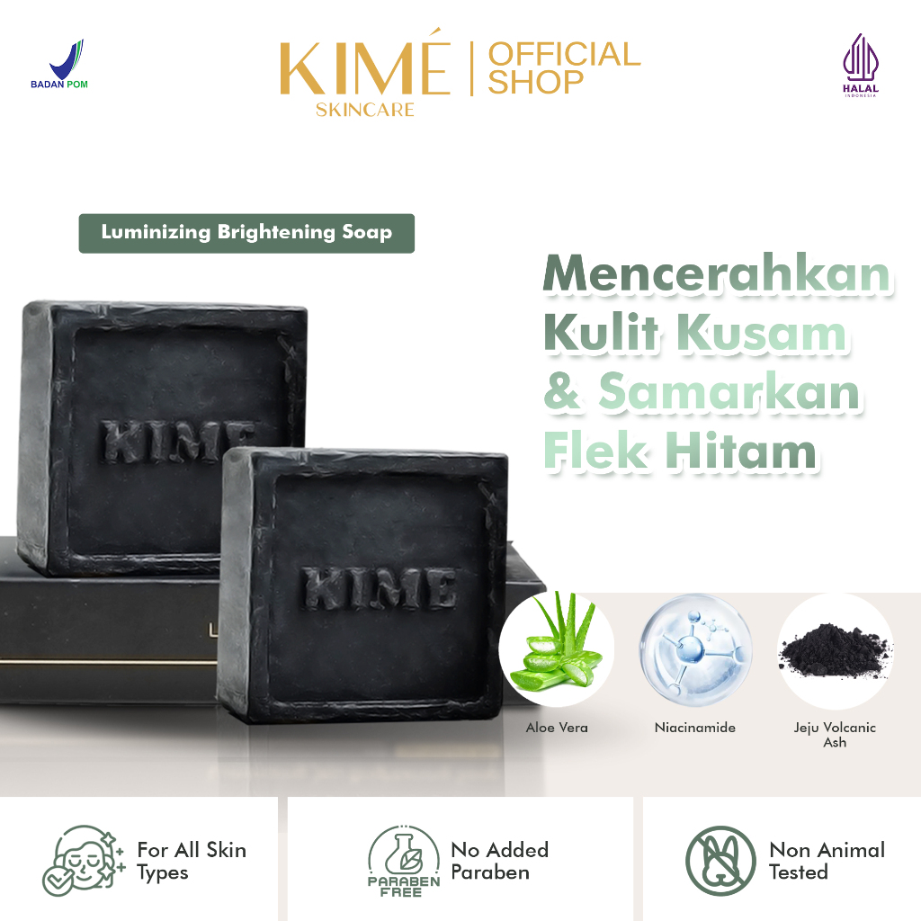Sabun Kime Pembersih Muka - Membantu Mencerahkan wajah - Luminizing jeju Brightening Soap / Soap Bar