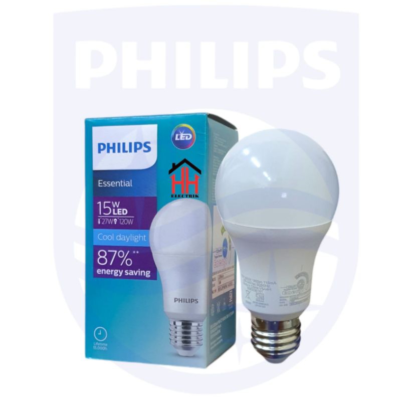 Bohlam Lampu LED Buld Philips Essential 15W 15 Watt E27 6500k Putih