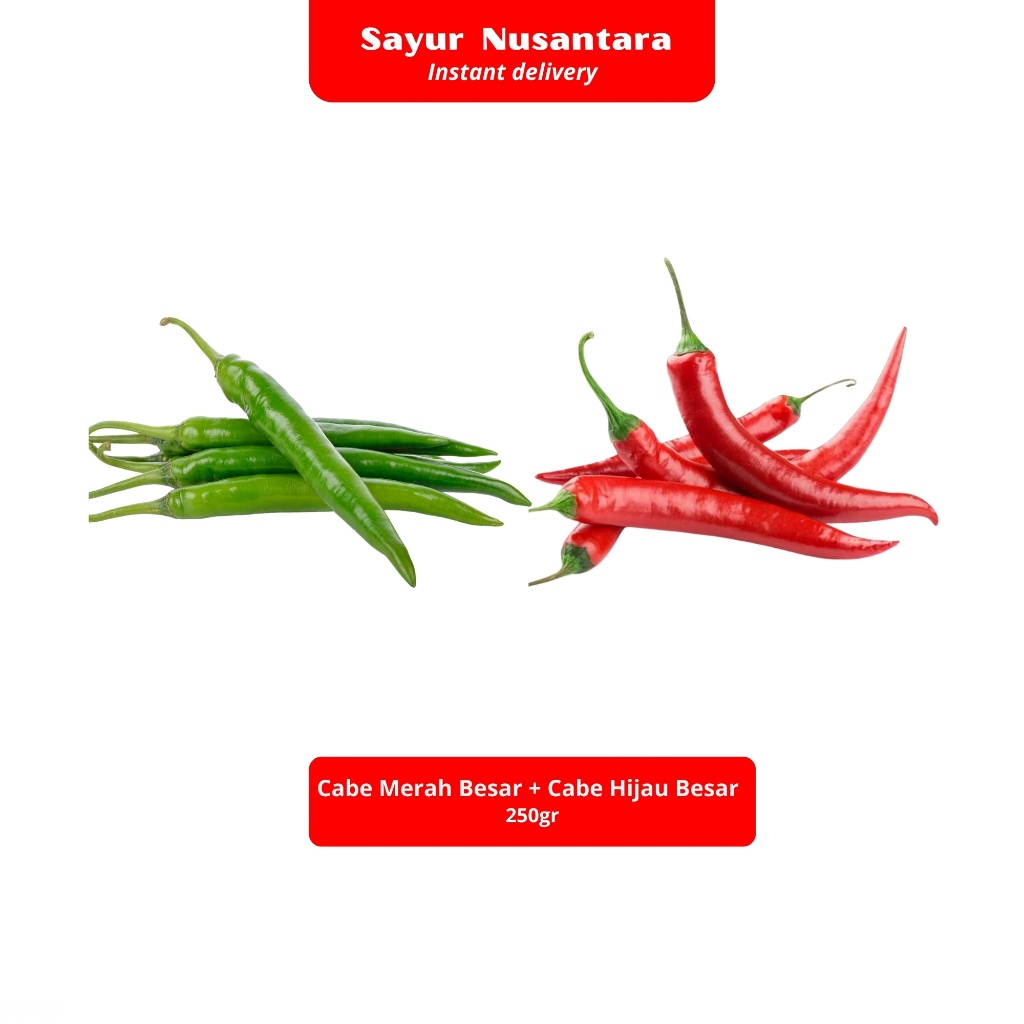 

Cabe Merah Besar + Cabe Hijau Besar 250gr Sayur Nusantara