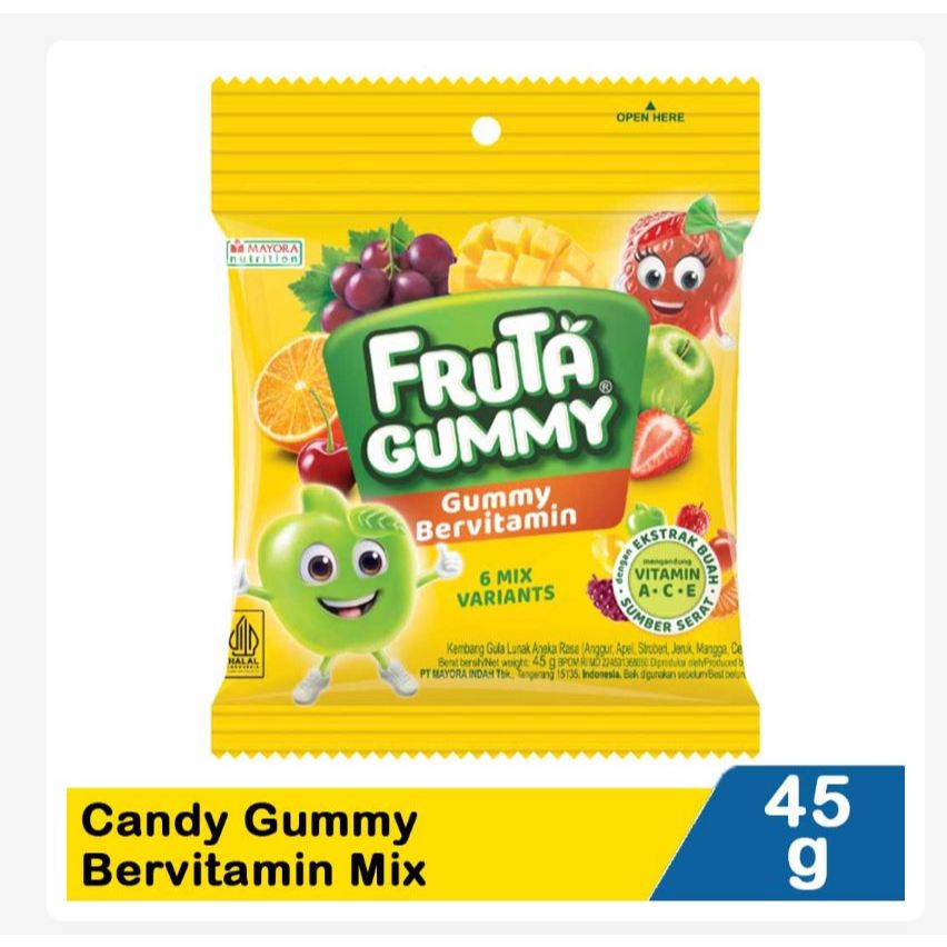 

Fruta Gummy Candy Gummy Bervitamin Mix 45 gr