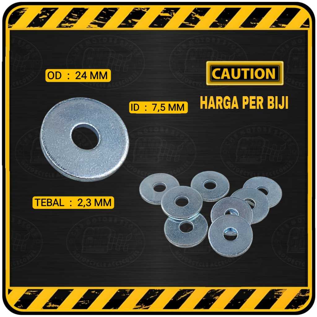 Ring M6 / M7 || Setara untuk Baut Kunci 10 / 11 | Lebar 24 mm | Tebal 2,3 mm