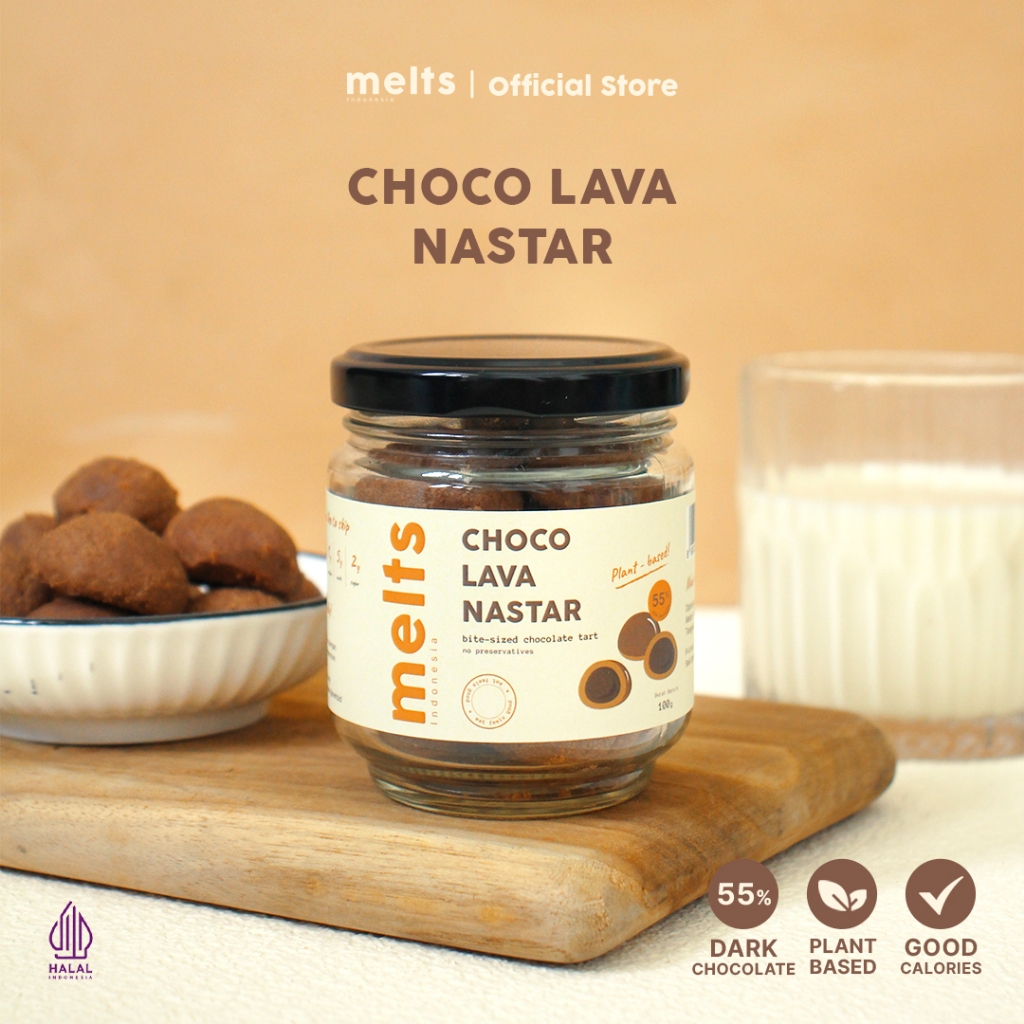 

Melts Choco Lava Nastar | Snack Nastar Cokelat Lumer Premium Hampers Plant Based Vegan